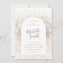 Gold Foil Botanical Whimsical Arch Ram Möhippa Inbjudningar