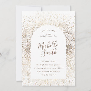 Gold Foil Botanical Whimsical Arch Ram Möhippa Inbjudningar