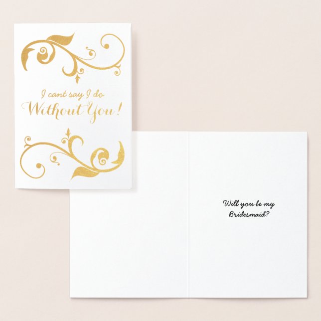 Gold Foil Bridesmaid Card Folierat Kort (Display)