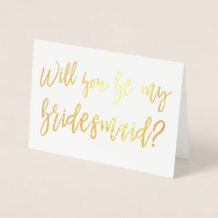 Gold Foil Bröllop Bridesmaid Folierat Kort