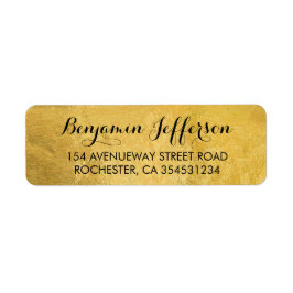 Gold Foil Bröllop Returadress Etikett