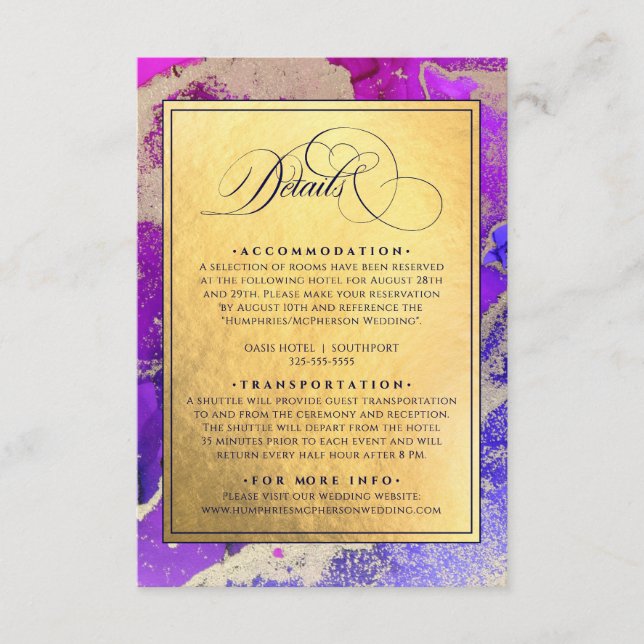 Gold Foil Bröllop Tilläggskort (Framsida)
