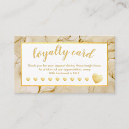 Gold Foil Brown Salon Loyalty Card Lojalitetskort