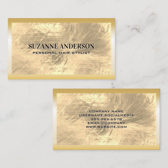 Gold Foil Brushed Visitkort (Fram/baksida)