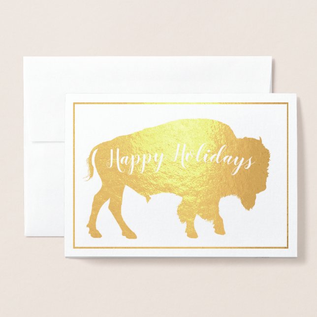 Gold Foil Buffalo Helgdag Thoreau Quote Folierat Kort (Framsida med kuvert)