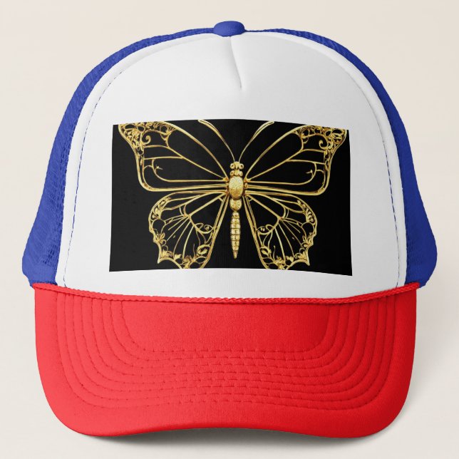Gold Foil Butterfly Elegance hat Keps (Framsida)