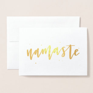 Gold Foil Calligraphy Namaste-hälsningskort Folierat Kort