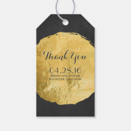 Gold Foil Chalkboard Bröllop Presentetikett