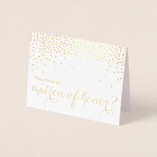 Gold Foil Confetti kommer du att bli min hedersbet Folierat Kort