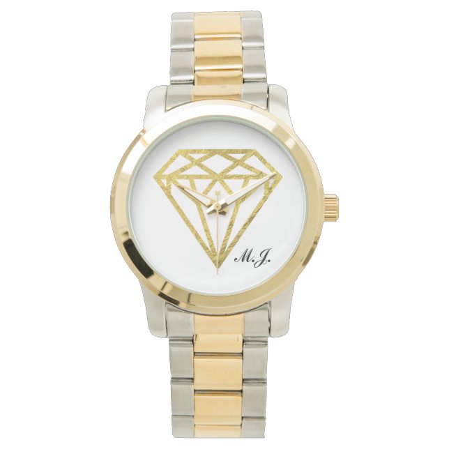 Gold Foil Diamond Armbandsur (Framsida)