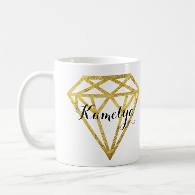 Gold Foil Diamond Kaffemugg (Vänster)