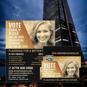 Gold Foil Effect Policy Campaigner Visitkort