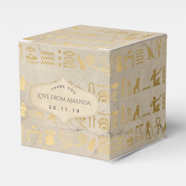 Gold Foil Egyptian Thégnare Party Presentaskar (Framsidan Sidan)