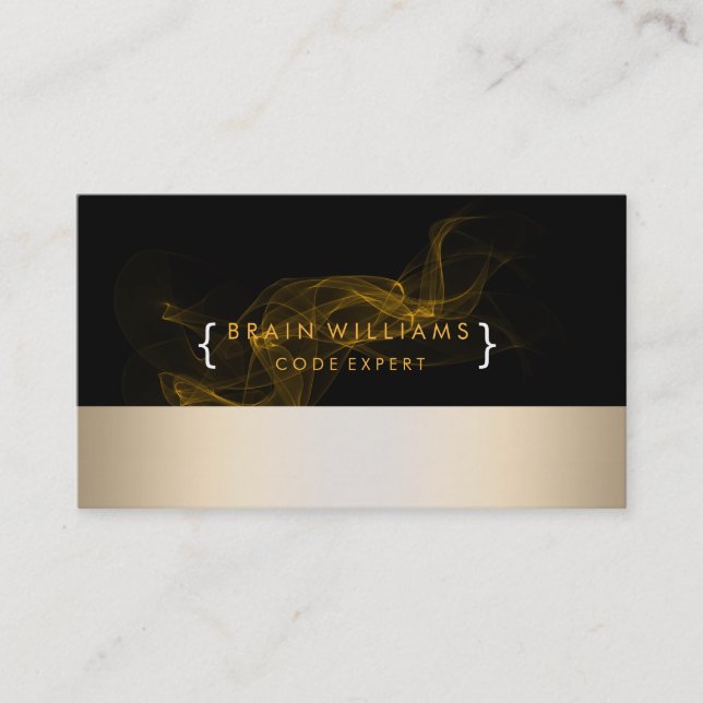 Gold Foil Faux Webben Computer Professionell Elega Visitkort (Framsida)