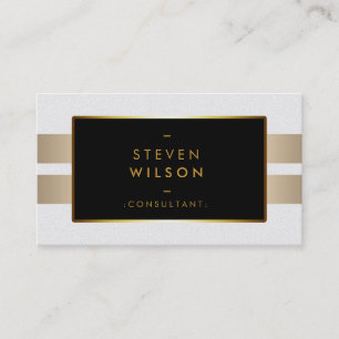 Gold Foil Faux white Webben Computer Financial Visitkort