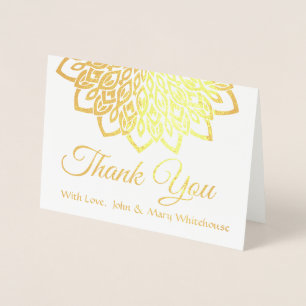 Gold Foil Flower Mandala Tack Folierat Kort