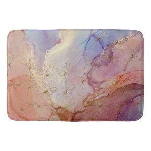 Gold Foil Flowers Dusky Pastel Abstrakt Badrumsmatta