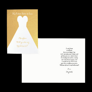 Gold Foil Future Sister in Law Bridesmaid Dikt Folierat Kort