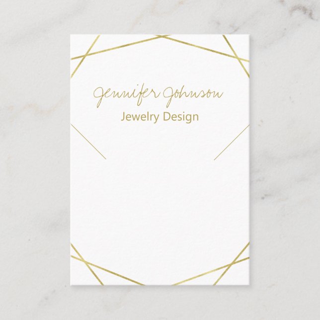Gold Foil Geometric Necklace Visning Card Visitkort (Framsida)