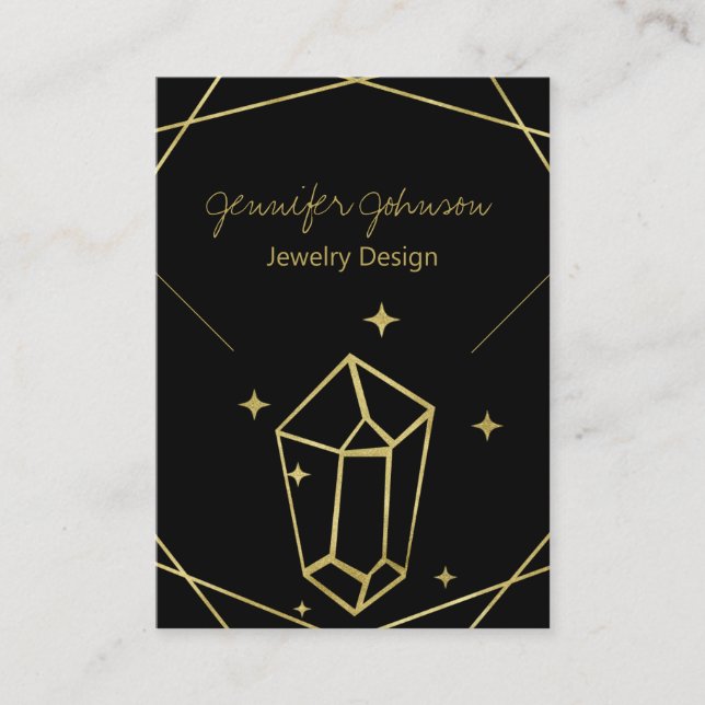 Gold Foil Geometric Necklace Visning Card Visitkort (Framsida)