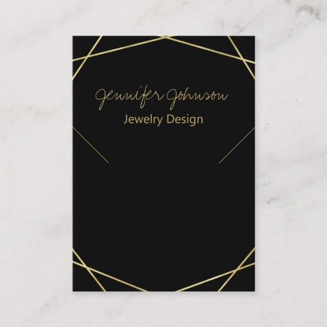 Gold Foil Geometric Necklace Visning Card Visitkort (Framsida)