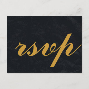 Gold Foil Glamor Bröllop OSA Inbjudan Vykort