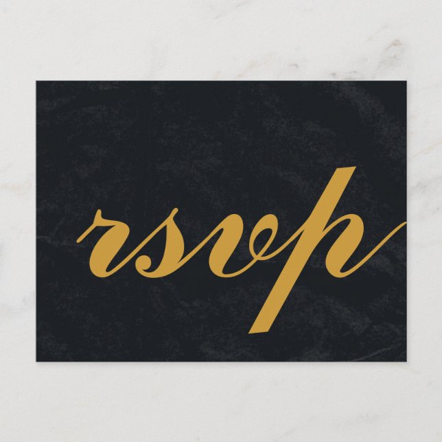 Gold Foil Glamor Bröllop OSA Inbjudan Vykort (Framsida)