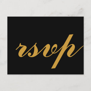 Gold Foil Glamor Bröllop OSA Inbjudan Vykort