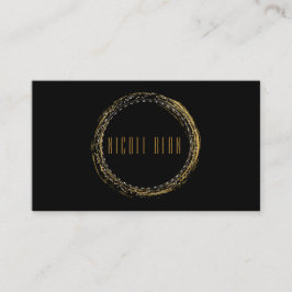 Gold Foil Glamor Circle Black Affärskort Visitkort
