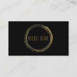 Gold Foil Glamor Circle Black Affärskort Visitkort