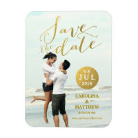 Gold Foil Glamor | Foto Spara datum magneter