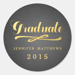 Gold Foil Glamor från Chalkboard   Studenten Stick Runt Klistermärke