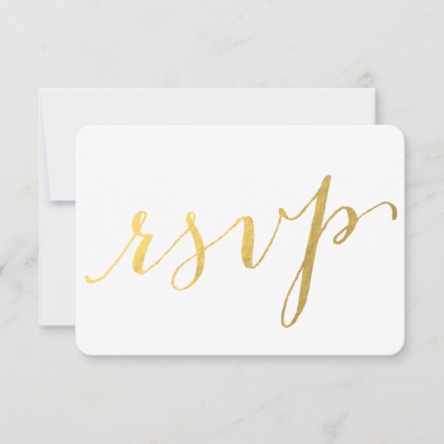 Gold Foil Glamor tryckt | Bröllop OSA-kort OSA Kort (Framsida)