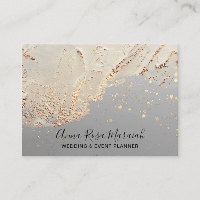 *~* Gold Foil Glitter Beauty Bröllop Elegant   Visitkort (Framsida)