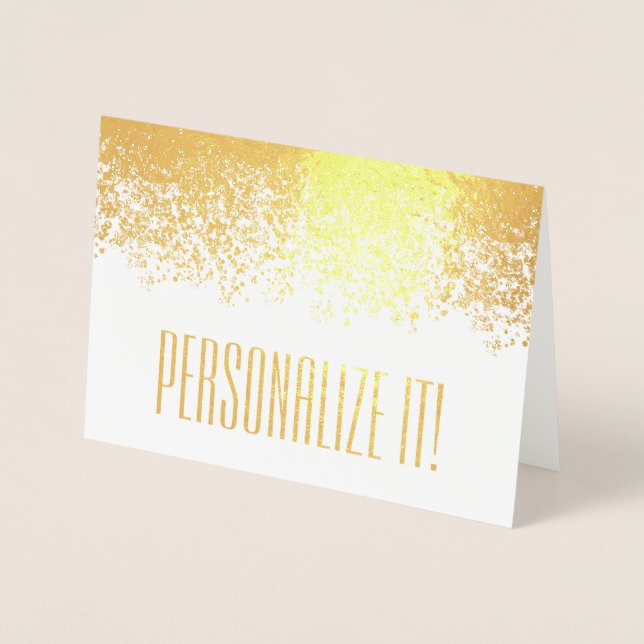 Gold Foil Glitzy Gräns Folierat Kort (Framsida)