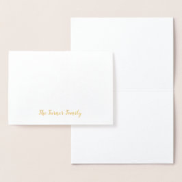 Gold Foil God jul Snowflake Monogram Folierat Kort