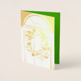 Gold Foil God jul Wandedeckkort Folierat Kort