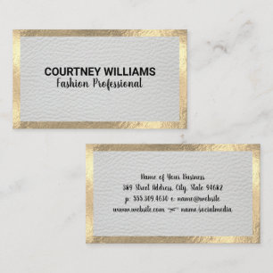 Gold Foil Gräns Lux Leather Visitkort