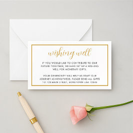 Gold Foil Gräns Wishing-brunn med minimal Elegant Tilläggskort