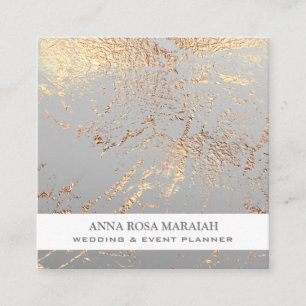 *~* Gold Foil GRÅTT Beauty Bröllop Elegant Fyrkantigt Visitkort
