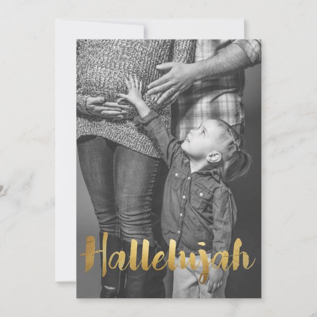 Gold Foil Hallelujah jul-Helgdag Photo Julkort (Framsida)