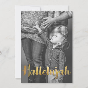 Gold Foil Hallelujah jul-Helgdag Photo Julkort