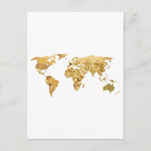 Gold Foil Karta Vykort