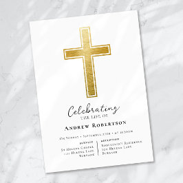 Gold Foil Kor Funeral Inbjudningar