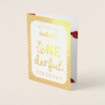 Gold Foil Ladybug Onederful Birthday