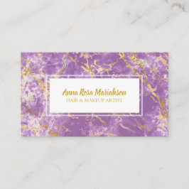 *~* Gold Foil Lila Marble Popular Glam Luxe Chic Visitkort
