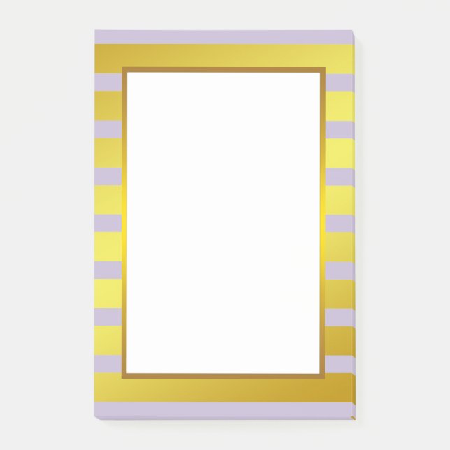 Gold Foil Lila white Rand ren Post-it Block (Framsida)