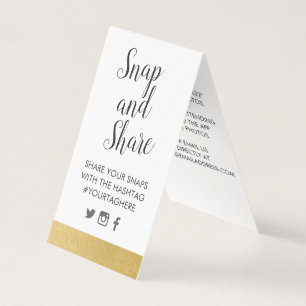 Gold Foil look Party Bröllop Hashtag Sign Kort