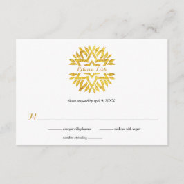 Gold Foil look Star Mandala Bat mitzvah Reply OSA Kort