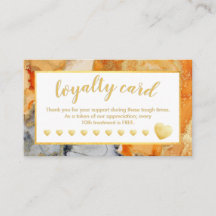 Gold Foil Loyalty Card Orange Grått Abstrakt
